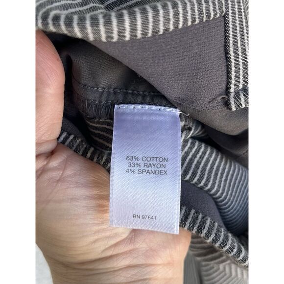 J. Jill Essential Slim Ankle Striped Pants - Size 14 - Gray/ White - Picture 8 of 9